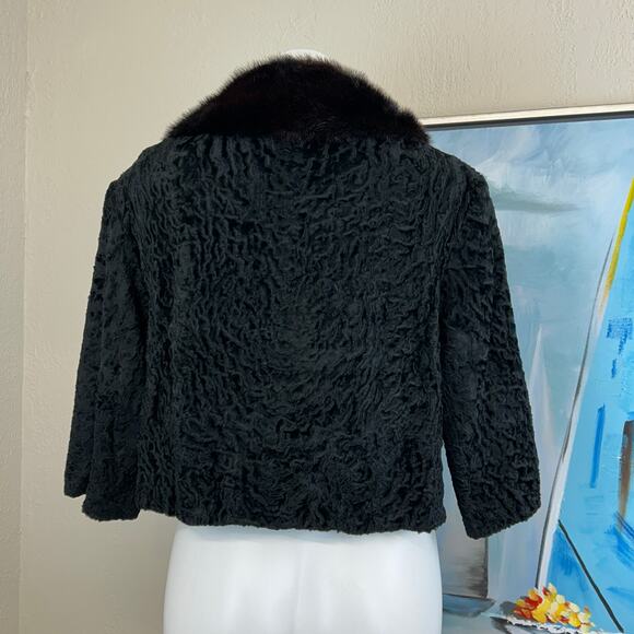 Vtg Laura Martin
Persian Lamb Wool Cropped Swing Jacket Mink Fur Collar Med - Picture 4 of 7